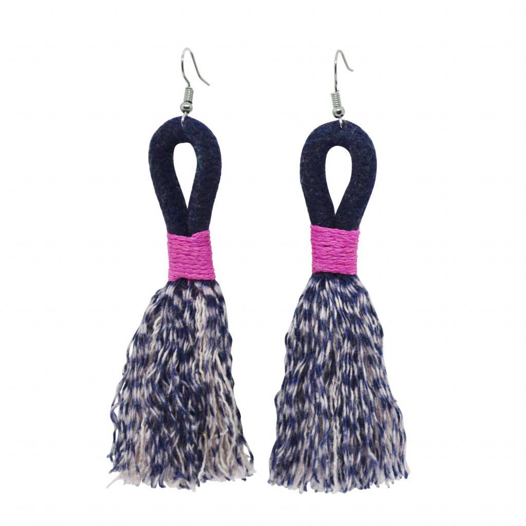Mia Melange Earrings in Blue-Black, R185 