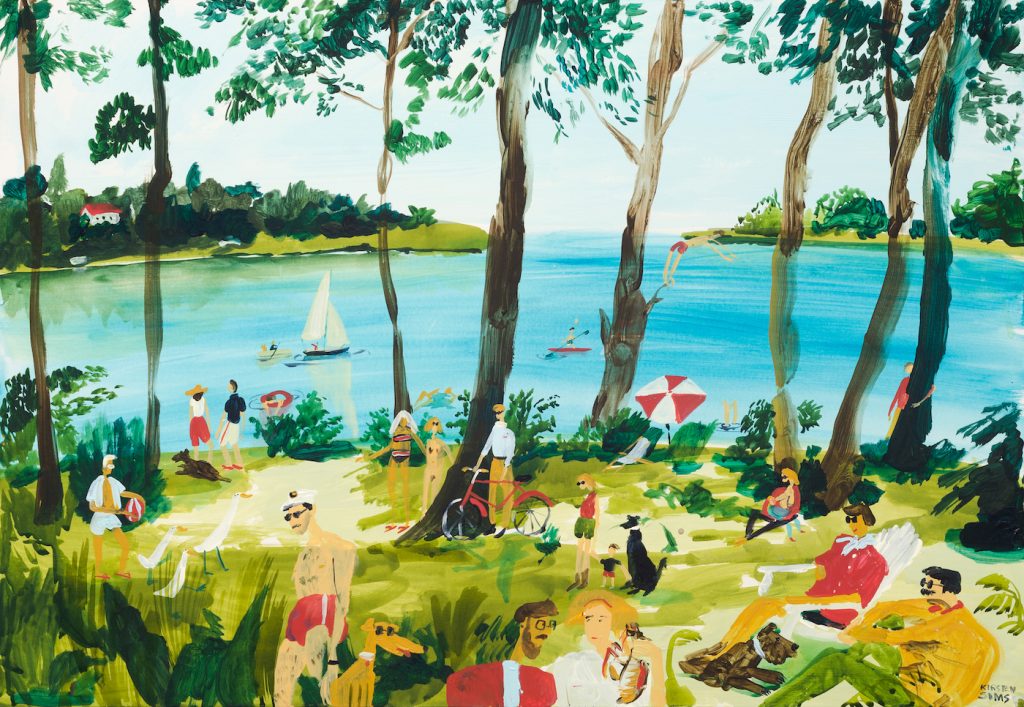 KIRSTEN SIMS. Someone Else's Summer, 2018. Mixed media on board